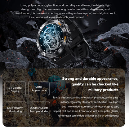 Men's smartwatch with phone function 1.39" full touchscreen watch fitness tracker 123 sports modes activity tracker 5ATM waterproof wristwatch with sleep monitor pedometer for Android iOS (Black)