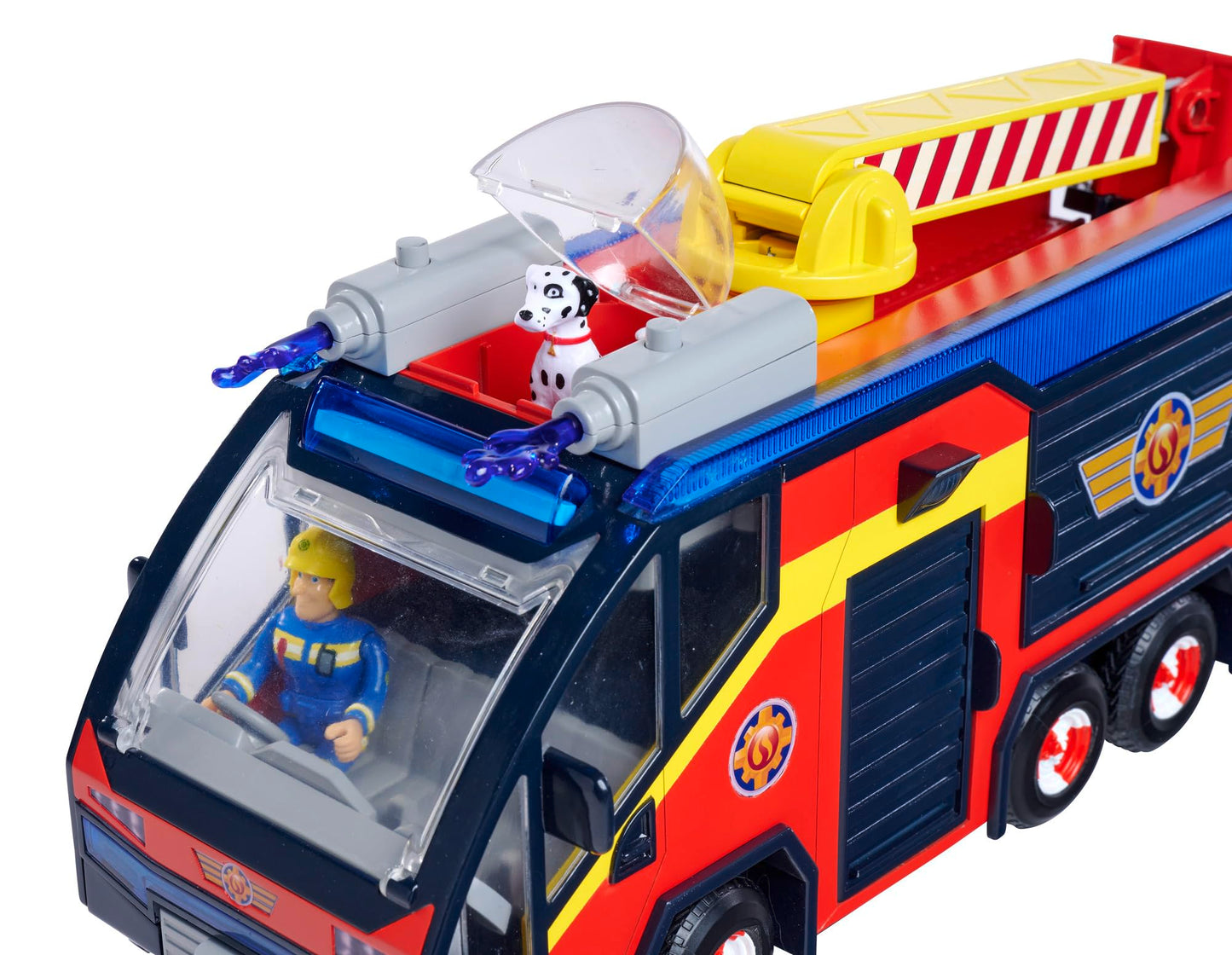 Fireman Sam Fire Engine Jupiter with light effects - Sturdy toy vehicle for children aged 3 and up, large emergency vehicle with sound and light, perfect for firetruck fans.