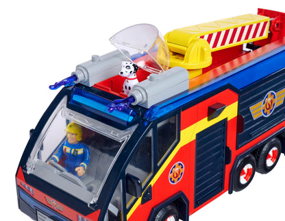 Fireman Sam Fire Engine Jupiter with light effects - Sturdy toy vehicle for children aged 3 and up, large emergency vehicle with sound and light, perfect for firetruck fans.