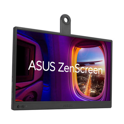 ASUS ZenScreen MB169CK - 15.6" portable USB monitor - Full HD 1920x1080, Dual Type-C, Mini HDMI, Auto-rotation, lightweight design, 360° kickstand, ZenScreen Sleeve - IPS panel, 16:9, anti-glare.