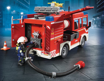 PLAYMOBIL City Action 9464 Fire Department Vehicle with Light and Sound, For Ages 5+