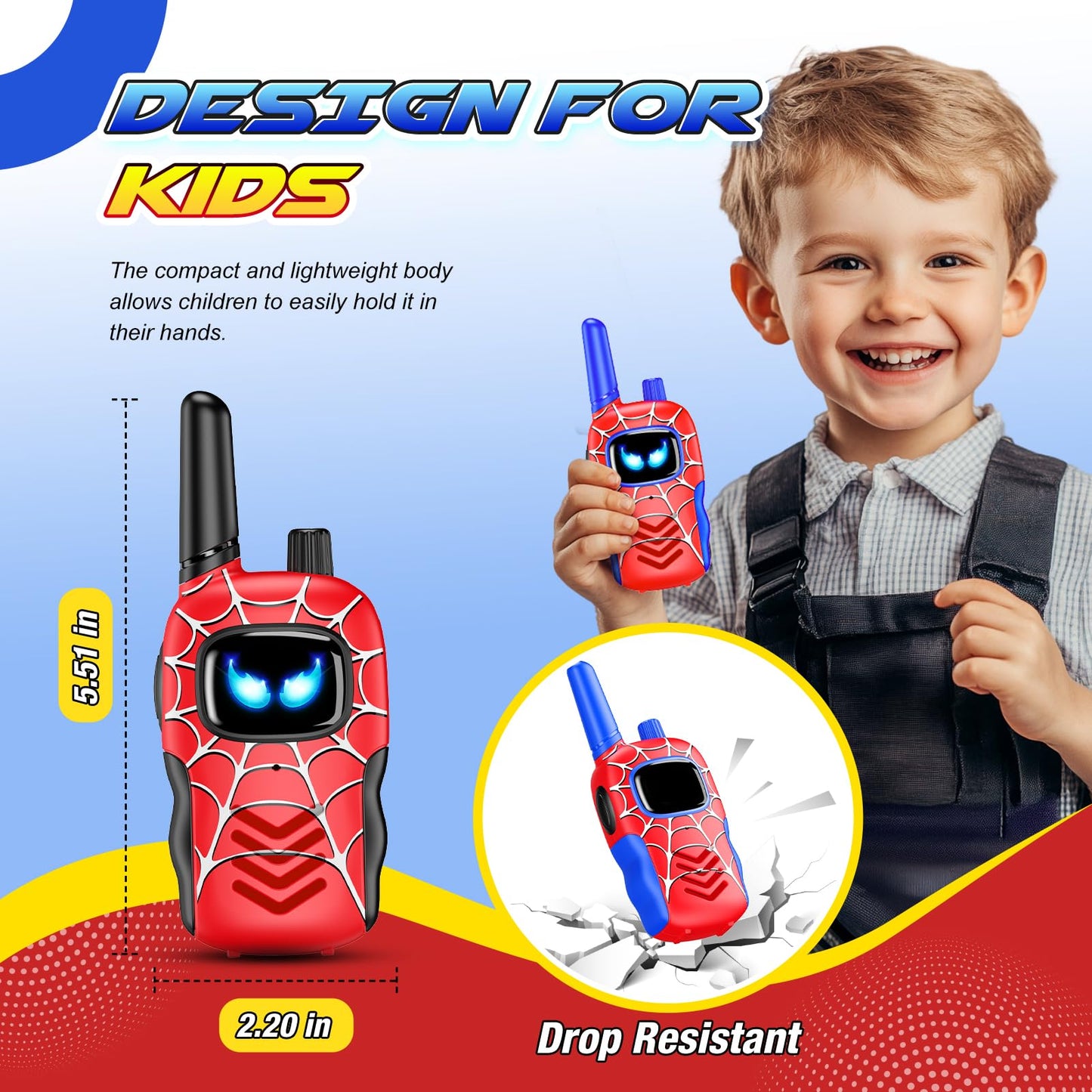Toyokid Walkie Talkie for Kids, Toy for Ages 3-12, Gift for Boys and Girls 3 4 5 6 7 8 9 10 years old, Easter Gifts, Outdoor Toys, Walkie Talkie, and Games for Boys.