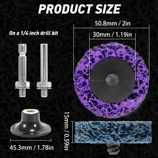 30 pieces CSD disc grinding wheel 50mm grinding attachment for cordless screwdriver Grinding for Dremel, cleaning disc set for color, rust, oxidation Clean & Remove (Blue)