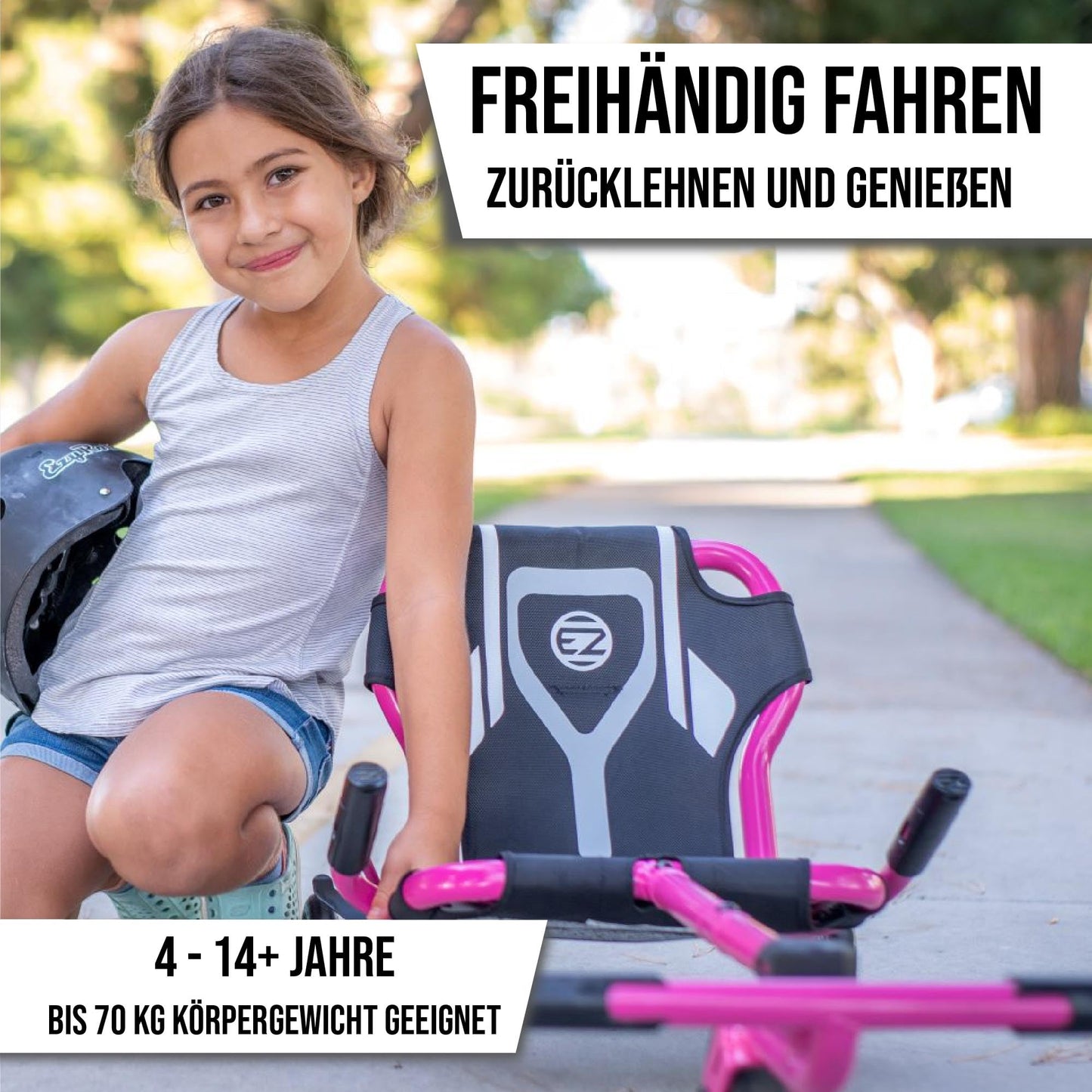 EzyRoller Classic X children's vehicle for kids aged 4 to 14 years old. Three-wheel trike scooter, fun ride for kids.