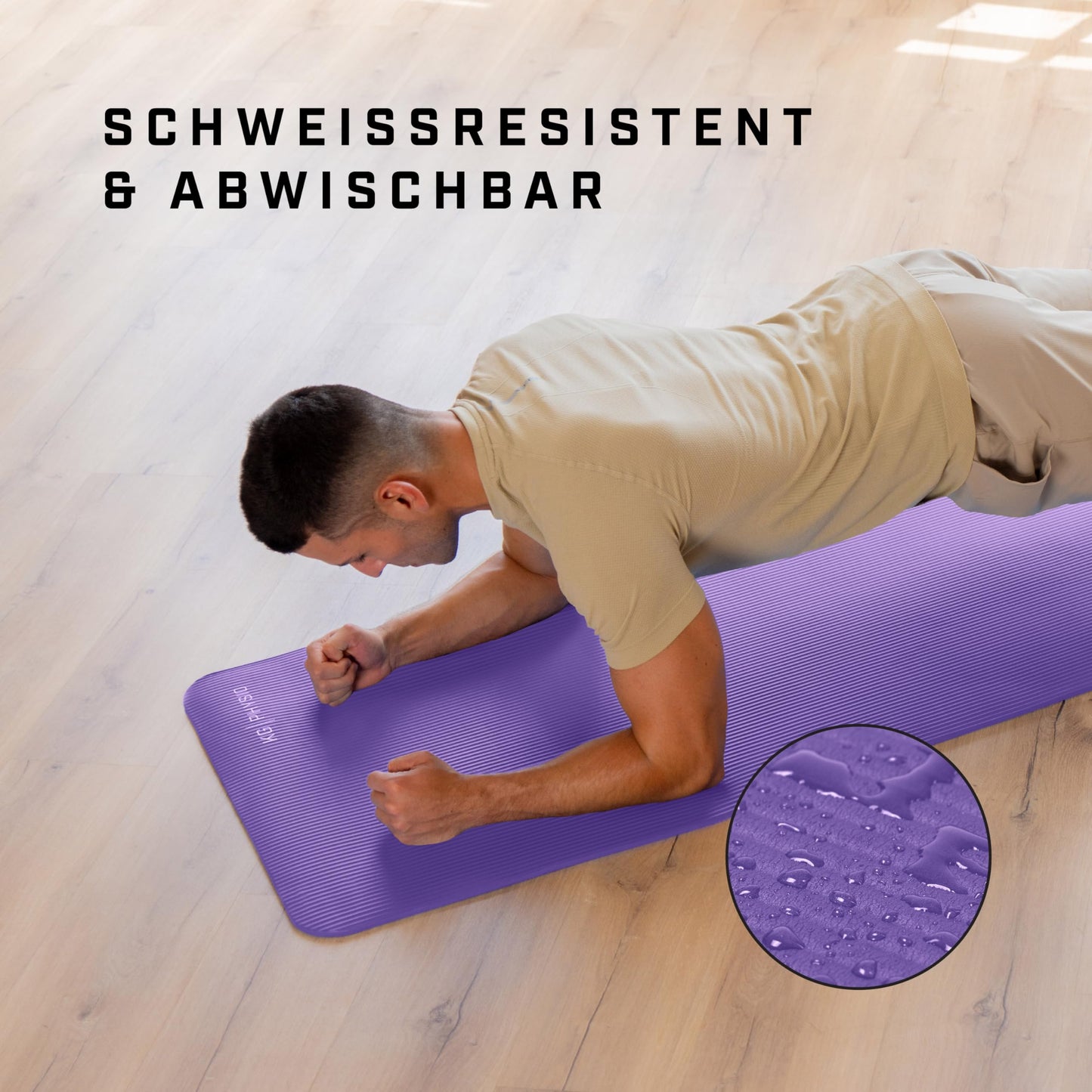 KG PHYSIO Yoga Mat Non-Slip & Cushioned - Yoga Mat with Carry Strap, Fitness Mat, Thick 8mm Exercise Mat, Gymnastics Mat, Gym Mat, Pilates Mat, Fitness Mat, 183x60cm
