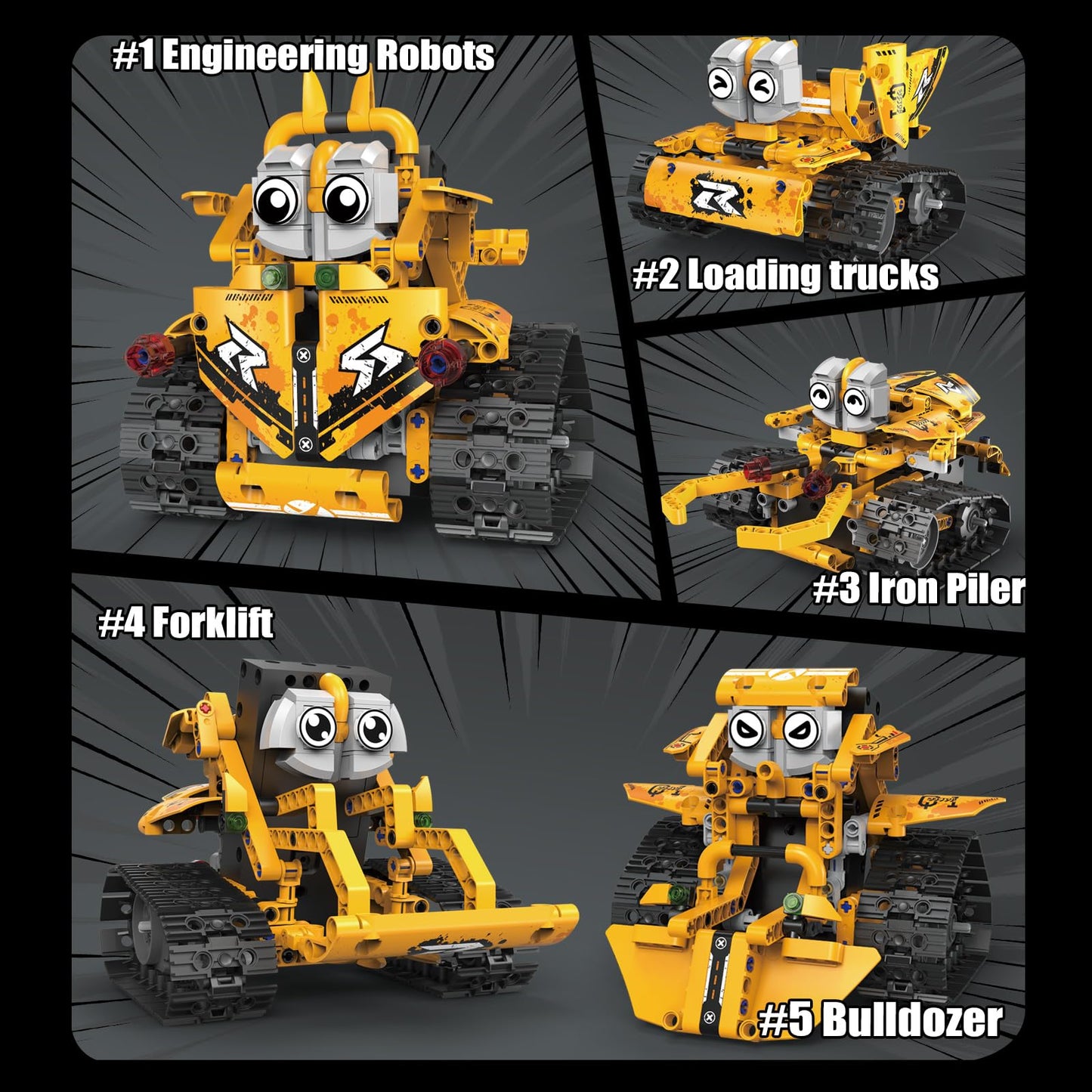 Vankarr Technology Robot Kids for Boys, 5 in 1 Technology Remote Control Building Toy Programmable, Robot Toy Gift for Kids 12+ Years Boys Girls, 269+Pcs