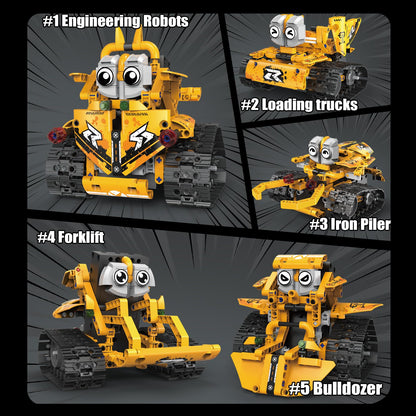 Vankarr Technology Robot Kids for Boys, 5 in 1 Technology Remote Control Building Toy Programmable, Robot Toy Gift for Kids 12+ Years Boys Girls, 269+Pcs