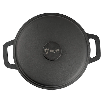 BBQ-Toro Cast Iron Cocotte | 2.7 liters and 4 liters | black, round | Dutch oven with lid | Pot with cast iron lid | Cast iron roasting pot for grill and oven | Pre-seasoned cast pot
