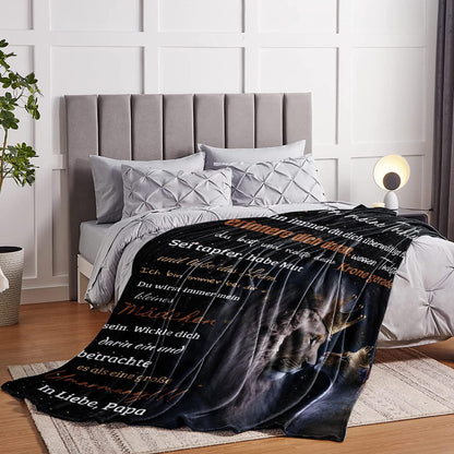 Cuddle Blanket: Soft father-daughter blanket, personalized gift from dad. Super soft fleece blanket, perfect for birthday and Christmas gifts. Ideal for living room, bed, or sofa.
