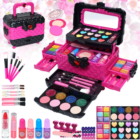 Children's makeup set girls toys gifts - Washable makeup case for kids, makeup children's makeup set games, princess Christmas birthday gifts for girls 4 5 6 7 8 9 10 11 12 years