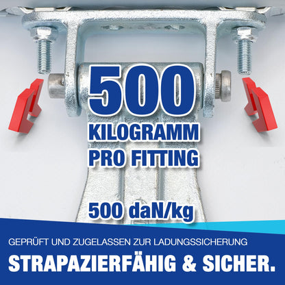 10 pieces screw fittings for airline rails | M8x45 | 500 daN | end fitting | end fitting | rail | single