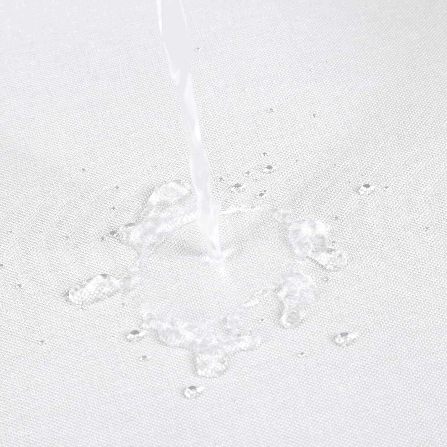 Flax Linen 240GSM Heavyweight Wide Fabric Shower Curtain for Bathroom with Hooks Hotel Luxury Washable, White, 180x213 cm.