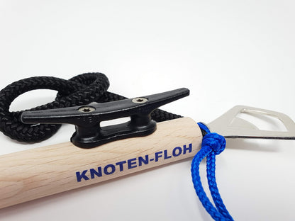 Knot-Flea Knot Exercise Set - Knot learning for SBF Lake & Boat License, Fire Department & Sailor Knots - Knot board with instructions & knot table, Ideal for children & adults (black/blue)