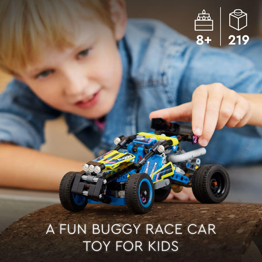LEGO Technic 42164 Off-Road Buggy buildable car toy, awesome toy for 8-year-old boys, girls, and kids who love rally competitions, racing car toy with movable parts.