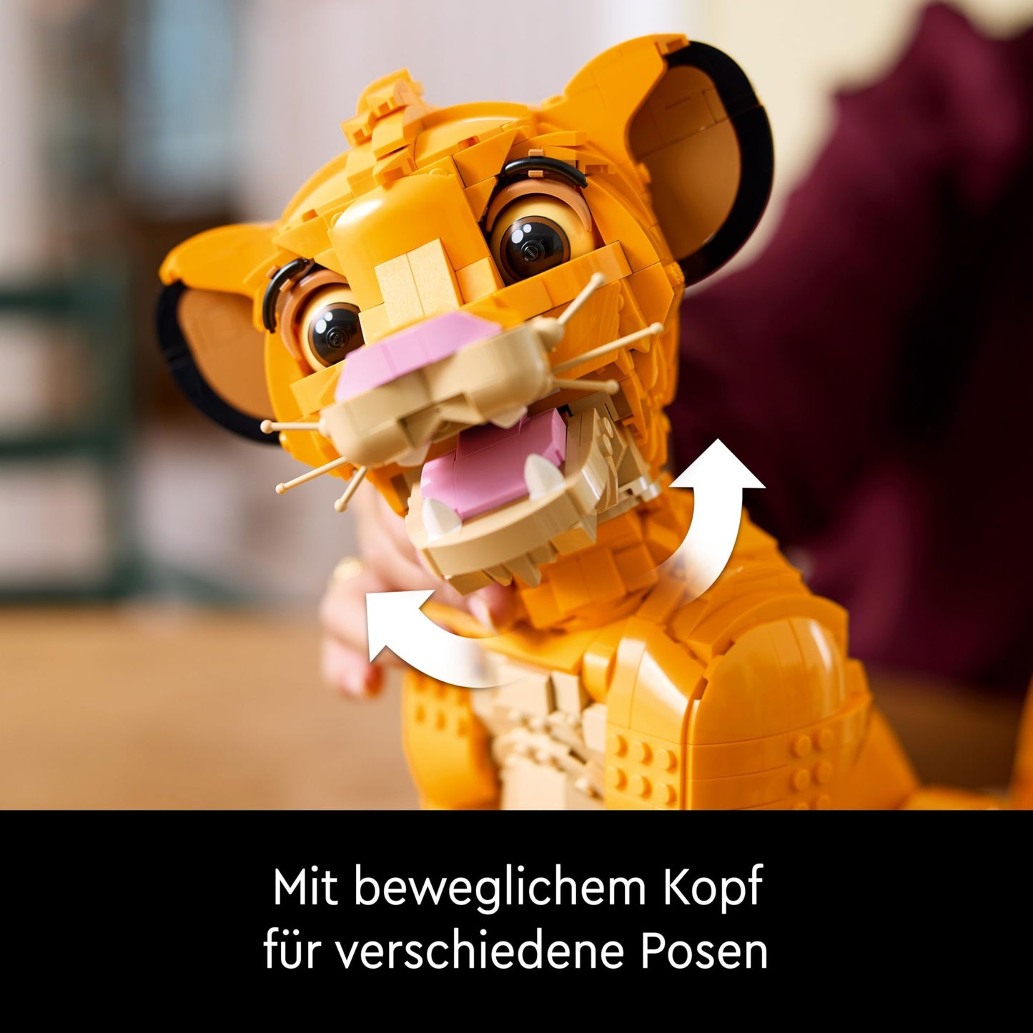 LEGO | Disney Simba, the young Lion King, collectible building toy with creative animal figure, relaxing activity for adults, gift idea for movie fans 43247