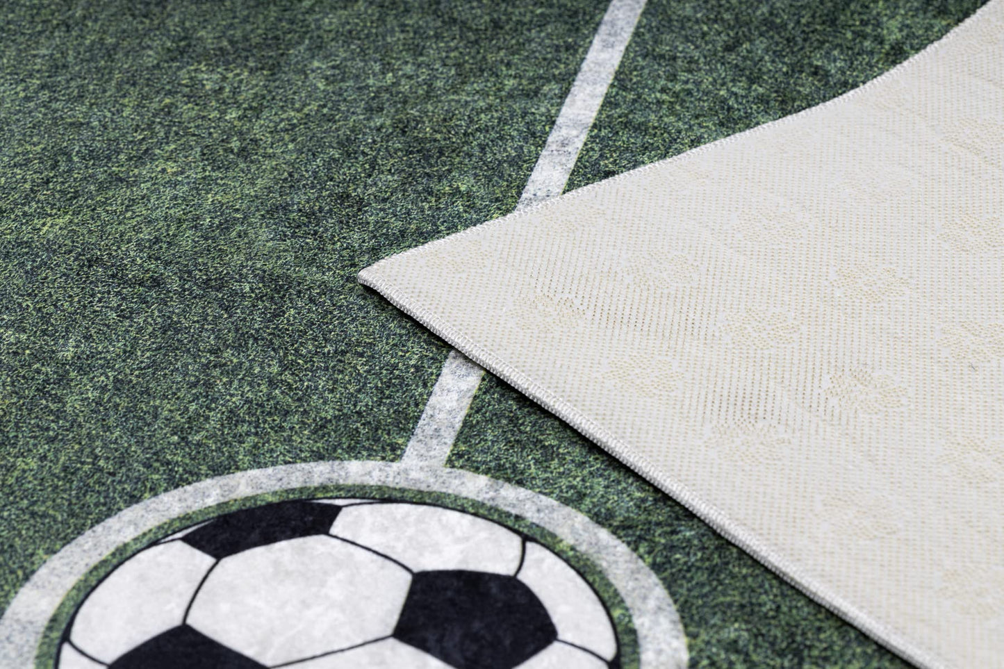 RugsX Bambino kids'rug soccer field - washable, non-slip, green 180x270 cm