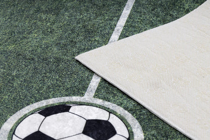 RugsX Bambino kids'rug soccer field - washable, non-slip, green 180x270 cm