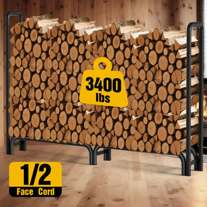 Amagabeli 244cmx61cmx107cm firewood rack Outdoor Wood Rack with Protective Cover Firewood Rack Outdoor Waterproof Firewood Rack Outdoor for Wood Stack Rack Storage Wood Suitable for Patio Storage