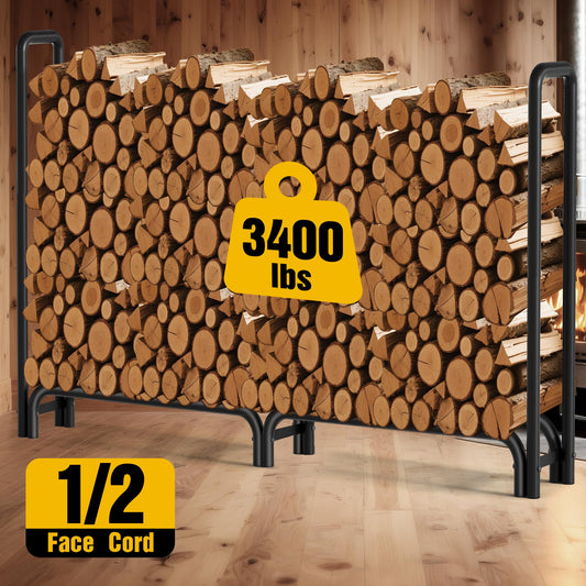 Amagabeli 244cmx61cmx107cm firewood rack Outdoor Wood Rack with Protective Cover Firewood Rack Outdoor Waterproof Firewood Rack Outdoor for Wood Stack Rack Storage Wood Suitable for Patio Storage