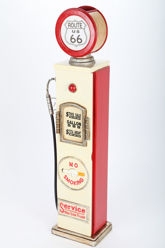 Point-Home - CD cabinet in retro style, shaped like a gas pump, with lighting.