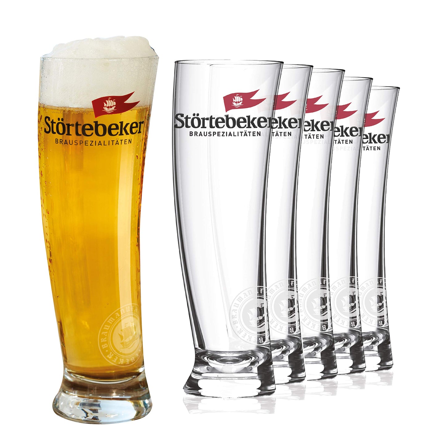 Störtebeker beer glasses 0.3 l - 6 wheat beer glasses in Sydney sailglass design - wheat beer glasses 0.3 l - Störtebeker glasses as a great beer gift.