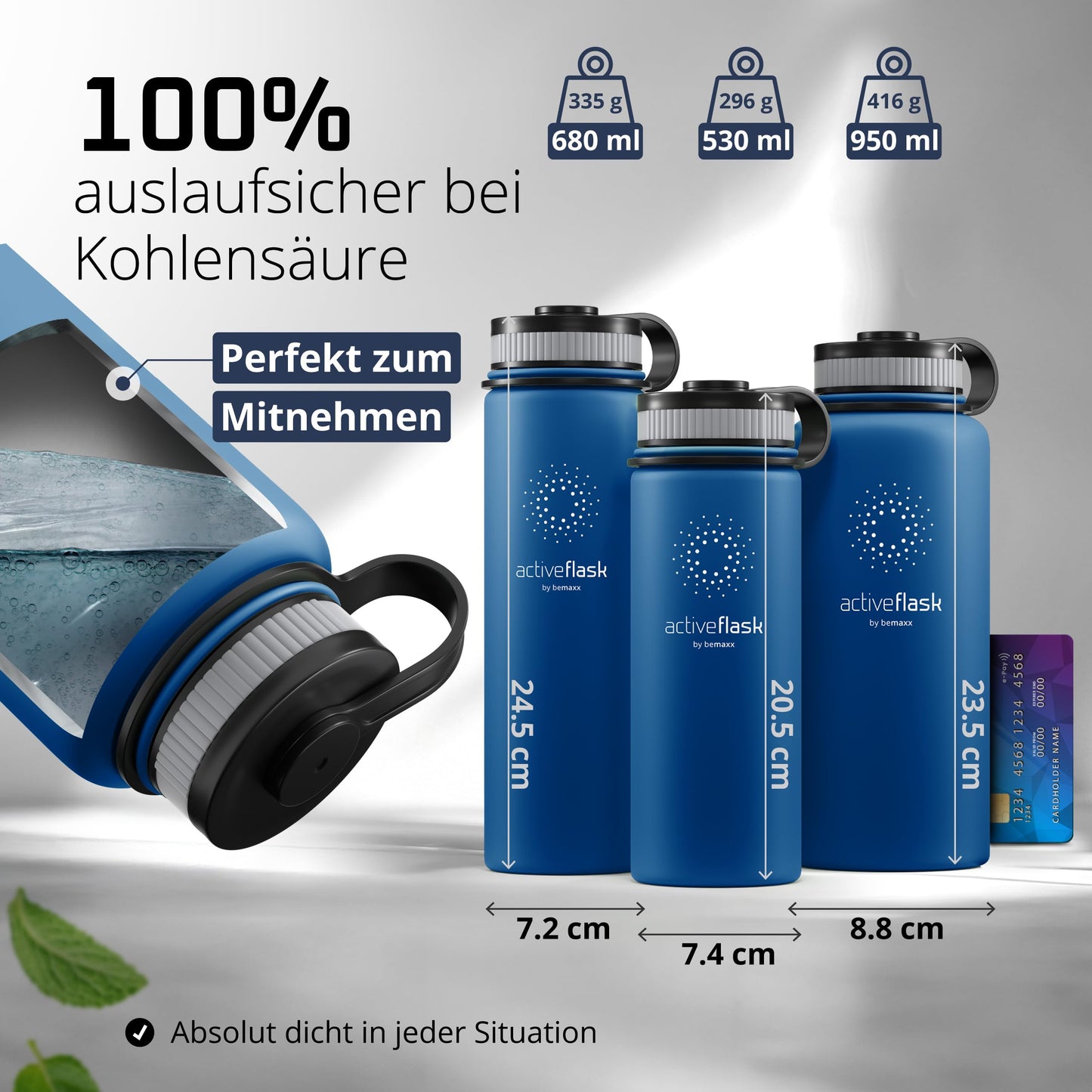 Stainless steel water bottle ACTIVE FLASK + straw (3 lids) BPA-free, leak-proof, suitable for carbonated drinks - bike water bottle thermos insulated sports water bottle kids tea.