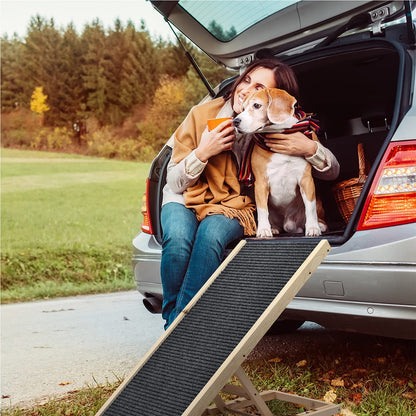 100cm long wooden dog stairs dog ramp for car adjustable height dog ramp for large dog pet ramp, anti-slip