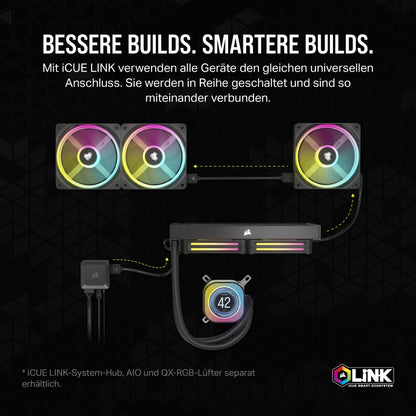 Corsair iCUE LINK AIO LCD screen module - 2.1" IPS LCD screen - 24 individually addressable RGB LEDs - Tool-less installation - Black