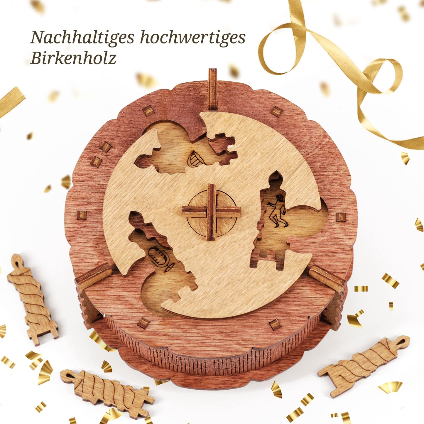 iDventure Happy Birthday Puzzlebox. Personalized birthday gift. Mechanical treasure chest. Escape room game 3D wooden puzzle puzzle. Brain teaser for adults and puzzle box for teenagers 14+