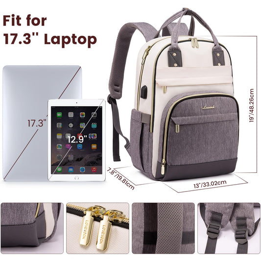 LOVEVOOK backpack for women, laptop backpack, 17 inch school backpack for girls, waterproof travel backpack for teenagers, anti-theft school bag for boys. Perfect for school, work, and travel. Lightweight and durable.