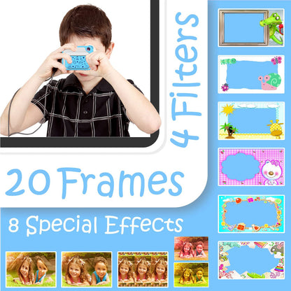 Kids Camera- Digital Camera Instant Print Camera 1080P 2.4 Inch Screen Video Camera Black and White Photo Camera with 32GB Card, 3 rolls printing paper, 5 color brush pens Gift for Children 3-12 Years