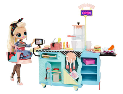L.O.L. Surprise! OMG To-Go Diner playset with 45+ surprises - Includes color changes and exclusive fashion doll Miss Sundae - For collectors & kids ages 4+