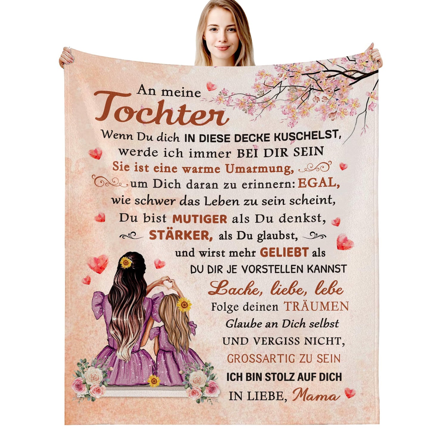 G-dake daughter gifts from mom, cuddly blanket for my daughter gift mother daughter blanket with saying gift ideas for birthday Christmas birthday gift, 130x150cm