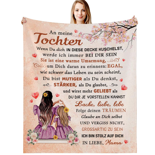 G-dake daughter gifts from mom, cuddly blanket for my daughter gift mother daughter blanket with saying gift ideas for birthday Christmas birthday gift, 130x150cm