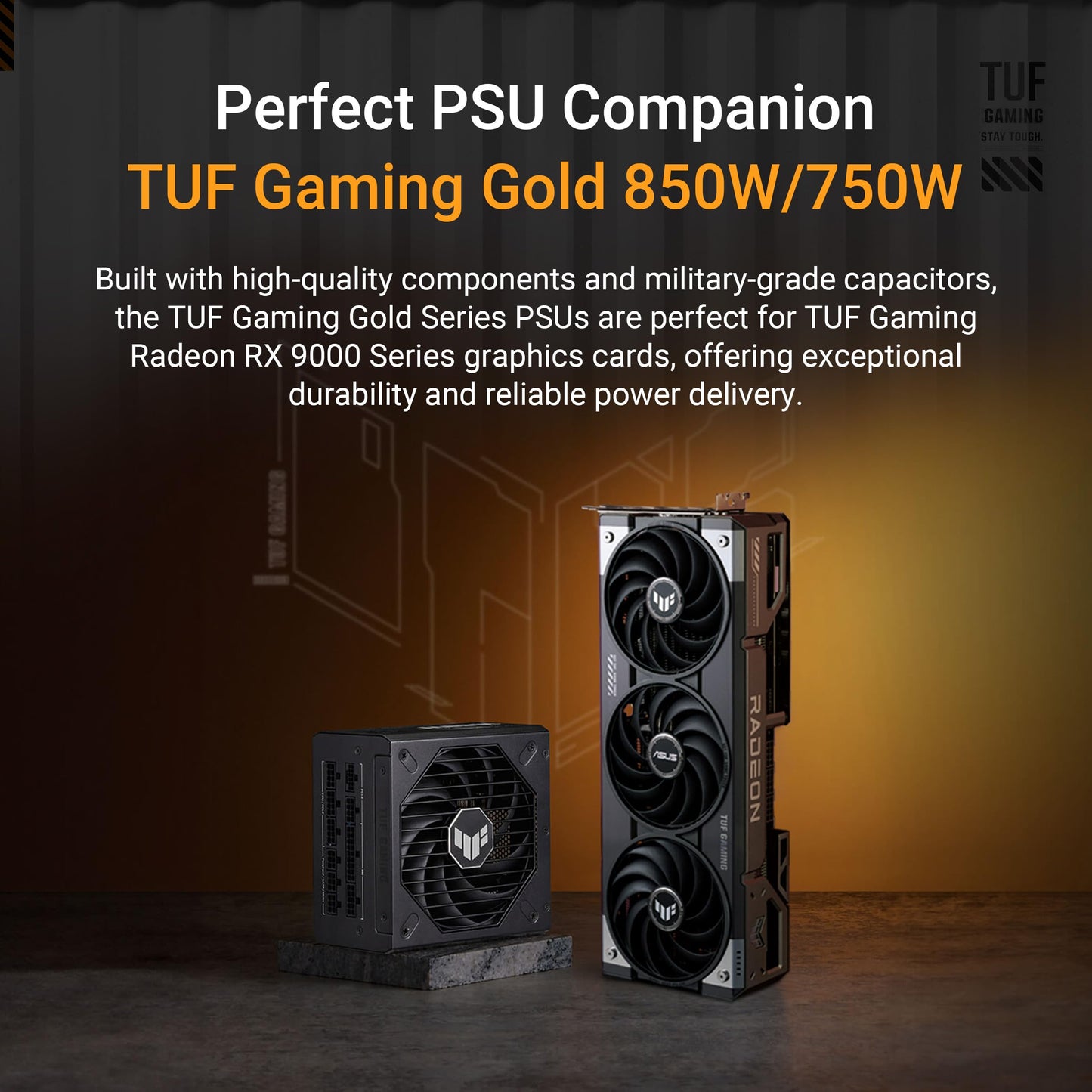 ASUS TUF Gaming Radeon RX 9070 XT OC Edition 16GB GDDR6 Graphics Card (AMD Radeon RX9070XT, PCIe 5.0, 1x HDMI 2.1b, 3X DisplayPort 2.1a, 3.125-Slot Design, TUF-RX9070XT-O16G-GAMING)