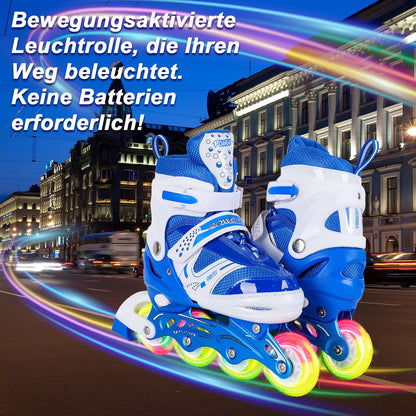 JIFAR Inline Skates for Kids, Adjustable Light-Up Inline Skates for Women and Men 30-33 34-37, Inline Skates for Girls Boys Roller Skates Children Size Adjustable