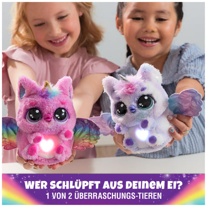 Hatchimals Alive Mystery Egg Pufficorn - magical self-hatching egg about 25 cm tall with interactive surprise plush toy, for children aged 5 and up.