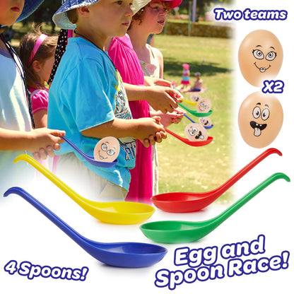 CreativePower outdoor games for kids set birthday party games for outside party tossing games garden games egg race sack race rings (deluxe sports day set)