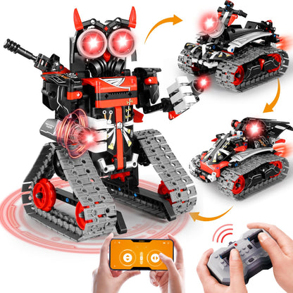 JOYTREKY Technology for 5-12+ years old boys, 3 in 1 robot kids toy for 5-12+ years old boys and girls app remote control educational technology car robot.