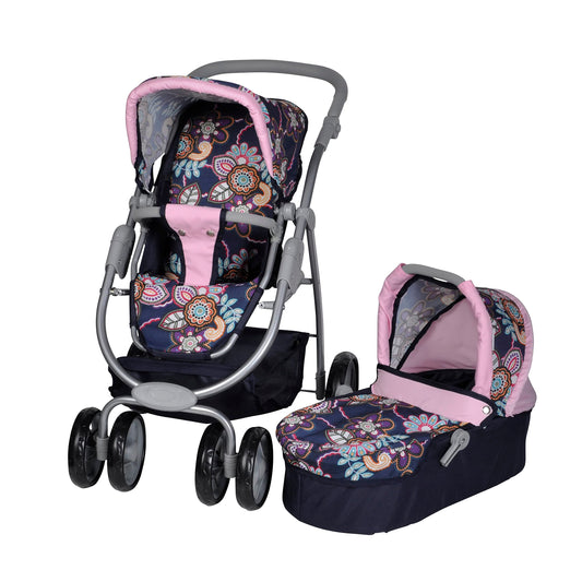 Knorrtoys 90778 - Doll pram Coco including doll bath - blue flowers