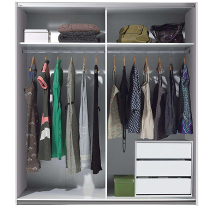 Habitdesign chest of drawers with THREE drawers in matte white, dimensions: 60 cm (width) x 57 cm (height) x 44 cm (depth).