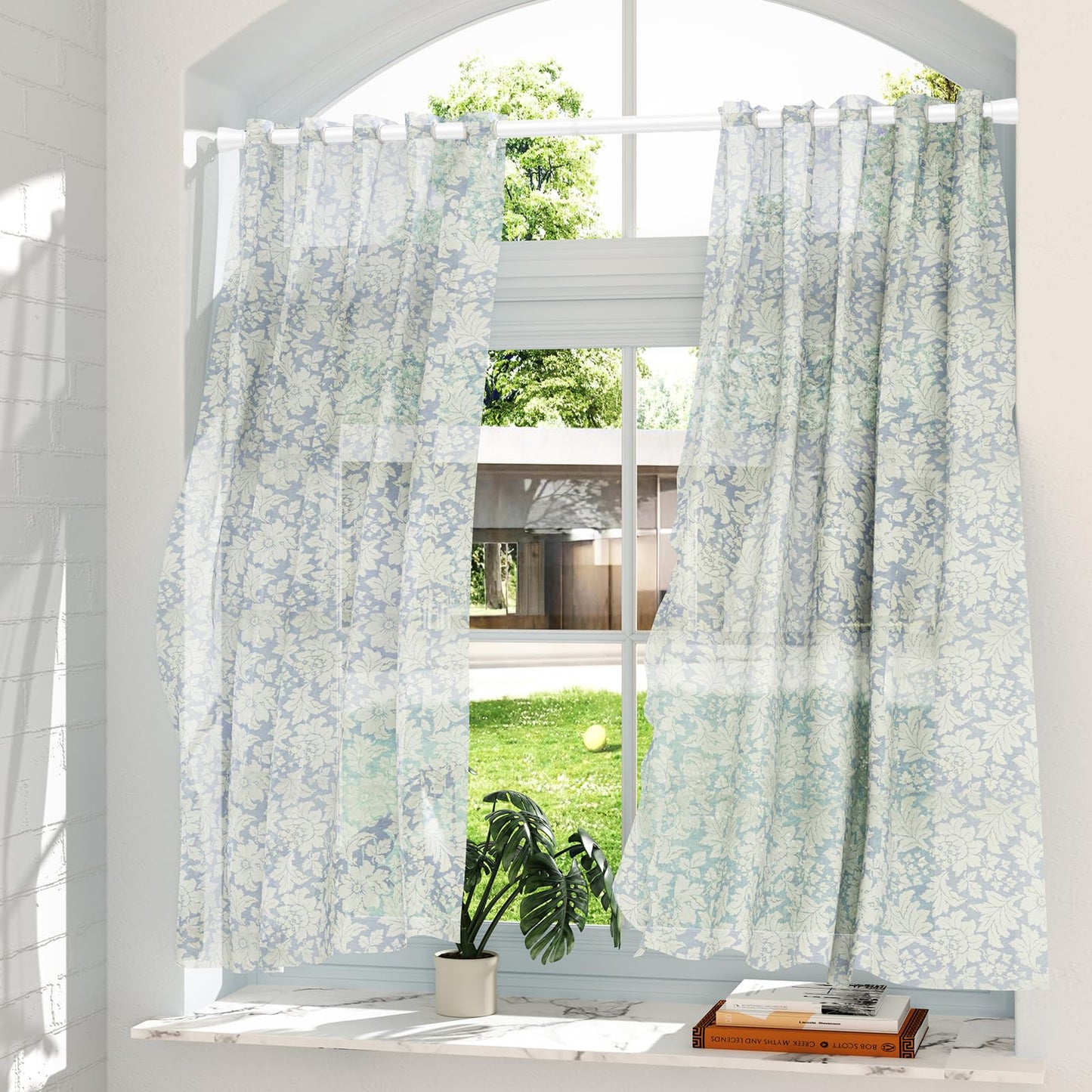 AIZESI 1 Piece Curtain Rod without Drilling Telescopic Rod Curtain Rod Shower Curtain Rod Tension Rod Adjustable Curtain Rod Clamp Rod for Curtains, Bathroom White 110-190CM (Diameter 22mm)