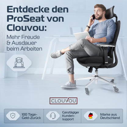 CLOUVOU ProSeat Office Chair Ergonomic [TOP PICK] Desk Chair 100% customizable | Office Chair & Gaming Chair | Computer Chair Home Office Chair Ergonomic | Swivel Chair 150 kg