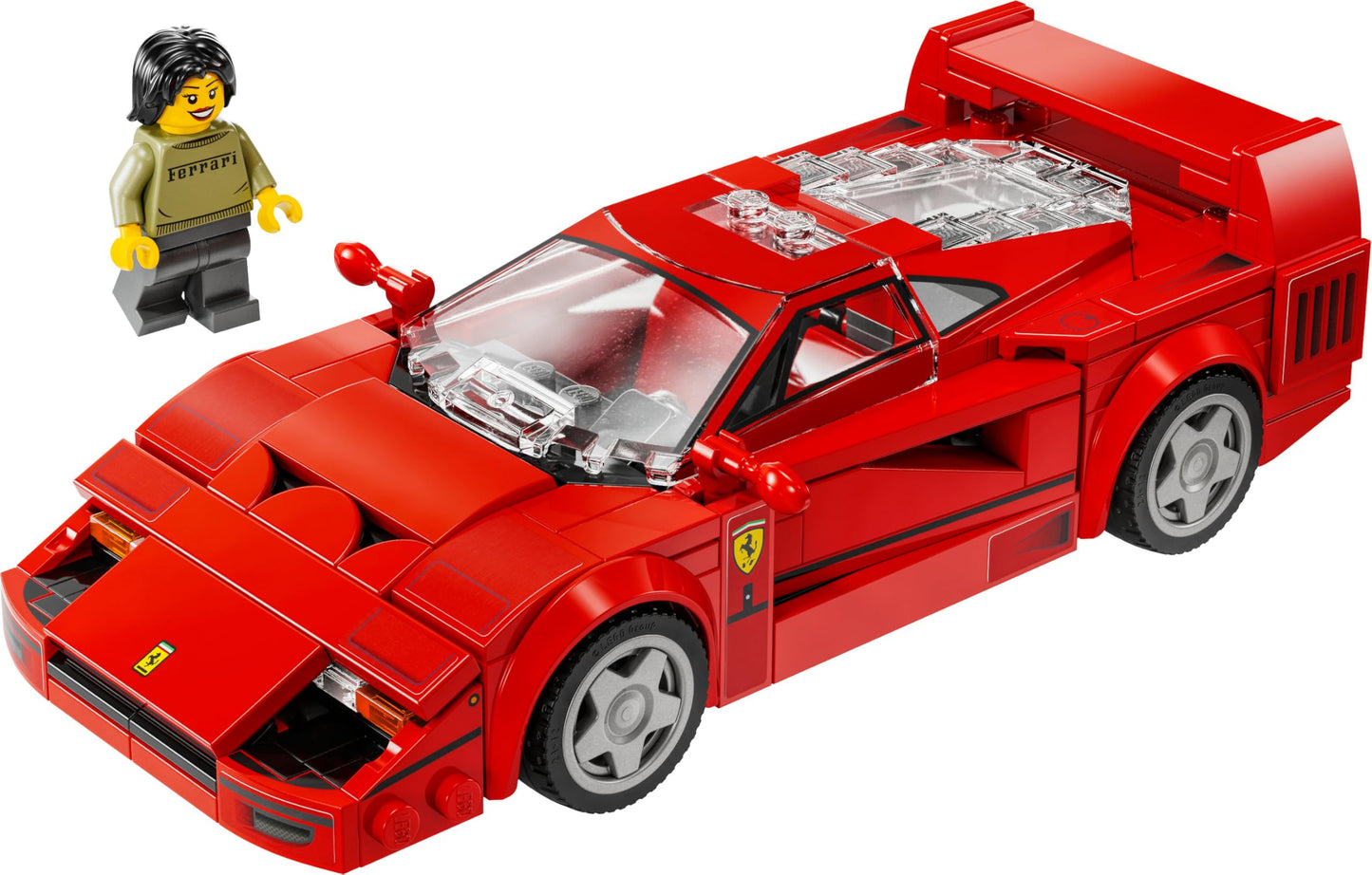 LEGO Speed Champions Ferrari F40 Supercar, set with buildable toy car and driver minifigure, collectible building kit for kids, great gift for boys and girls 76934.