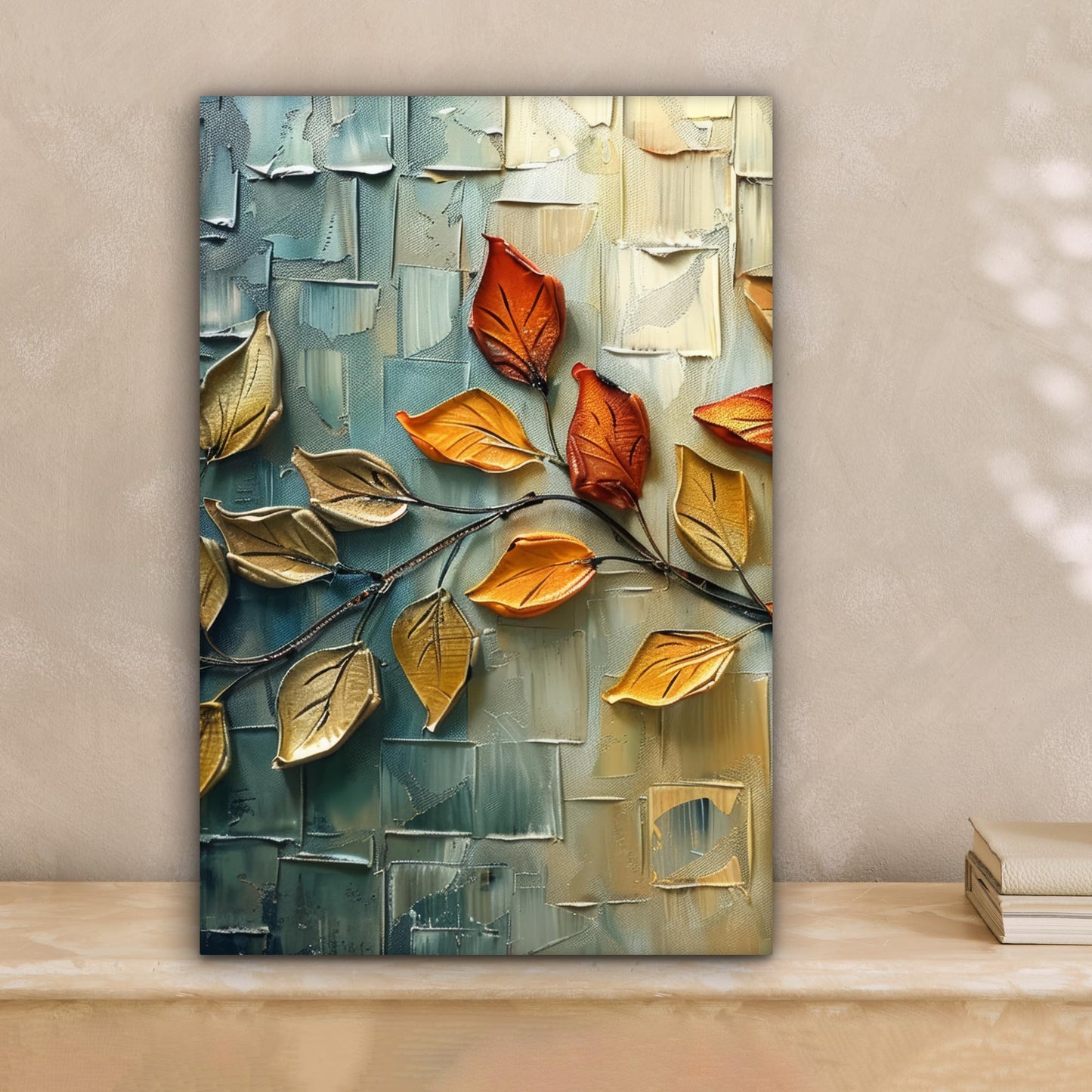 MuchoWow© Images Small 20x30 cm Mini Living Room Decor Modern Canvas Wall Art Print Bedroom Above Bed Room Decor Gifts Art - Leaves - Brown - Modern - Nature