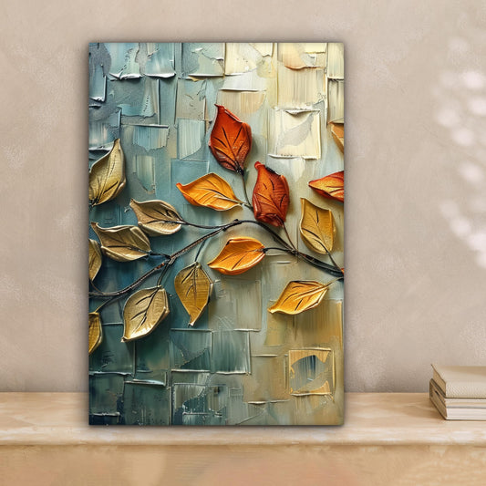 MuchoWow© Images Small 20x30 cm Mini Living Room Decor Modern Canvas Wall Art Print Bedroom Above Bed Room Decor Gifts Art - Leaves - Brown - Modern - Nature
