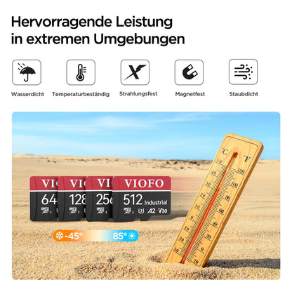 VIOFO 256GB memory card, high speed with adapter U3, Compatible for 4K WiFi dashcam car camera.