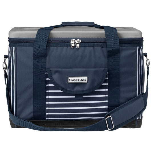 Anndora cooler bag XL navy blue white 40 liters - cooling box insulated bag picnic bag