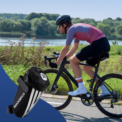 ROCKBROS bike saddle bag + 16 in 1 multifunction tool bicycle bag bike seat pack for mountain bikes, road bikes, and e-bikes 15 * 6.5 * 5CM