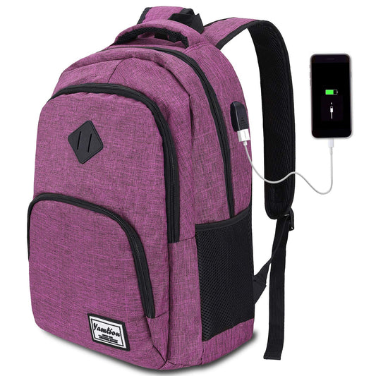 YAMTION school backpack for ladies and girls, laptop backpack with 15.6 inch laptop compartment for school, work, and travel.